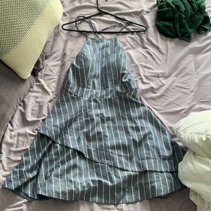 Size 9,cross back,light blue with white stripes